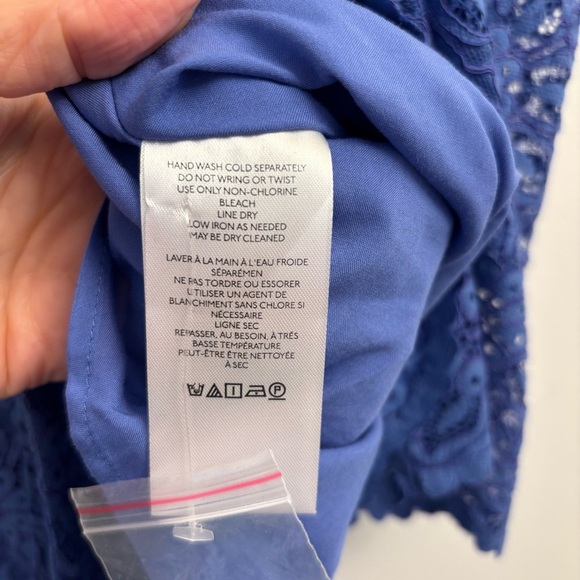 Maeve Anthropologie NEW Blouse Top Size 10 Cropped Romantic Lace Tie Coquette - Picture 9 of 10